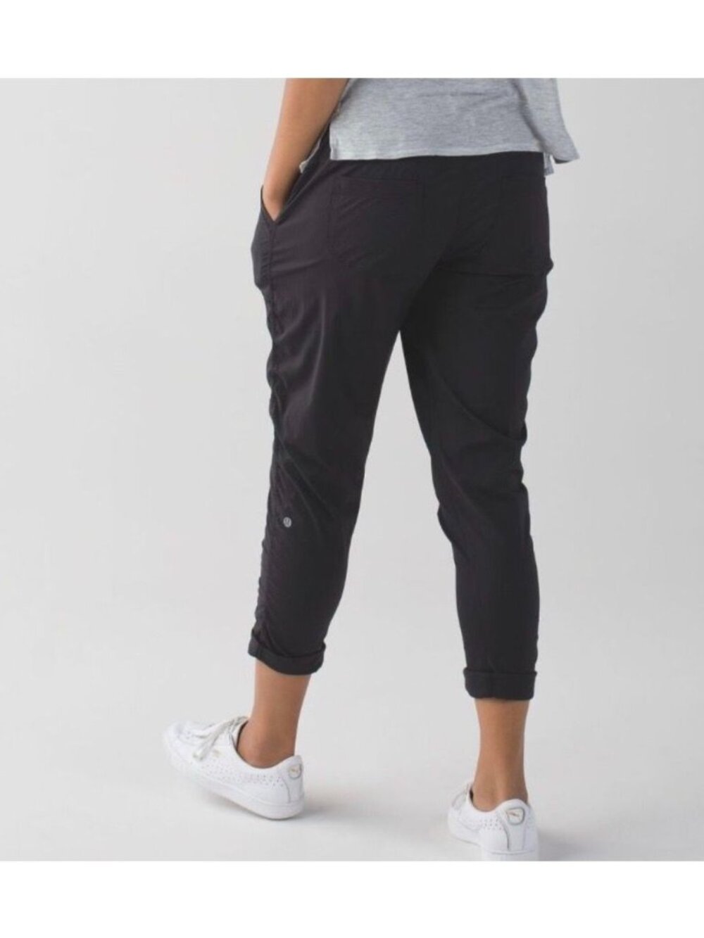 Lululemon Street To Studio Crop 6 Black Unlined Swift Pockets Straight Active